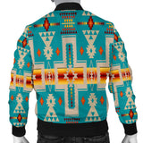 GB-NAT00062-05 Turquoise Tribe Design Native Men's Bomber Jacket