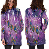 Purple Galaxy Dreamcatcher  Native American Hoodie Dress