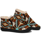 Naumaddic Arts Brown Native American Winter Sneakers - Powwow Store