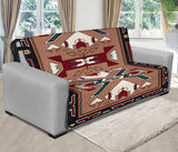 Orange Geometric Native American 70 Chair Sofa Protector - Powwow Store