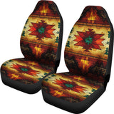GB-NAT00068 Tribal Dark Brown Native American Design Car Seat Covers