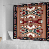 Orange Geometric Native American Shower Curtain