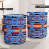 Powwow Store gb nat00046 13 navy tribes pattern laundry basket