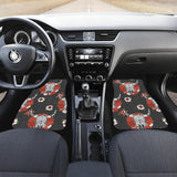 Bison Red Rose Native American Front Car Mats (Set Of 2) - ProudThunderbird