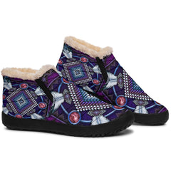 Naumaddic Arts Purple  Native American Winter Sneakers - Powwow Store