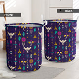 Powwow Store gb nat00575 thunderbird pattern blue laundry basket