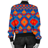 GB-NAT00520 Red & Yellow Geometric Women's Bomber Jacket