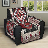 Gray Red Pattern Native American 28" Recliner Sofa Protector