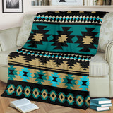 Powwow Store gb nat00509 green ethnic aztec pattern blanket