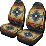 Blue Pattern Native American Car Seat Covers - ProudThunderbird