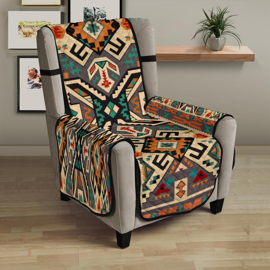 Orange Native Tribes Pattern Native American 23 Chair Sofa Protector - Powwow Store
