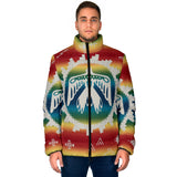 Powwow Storegb nat00077 thunderbird rainbow mens padded jacket