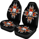 Native Bison Skull Native American Car Seat Covers - Powwow Store