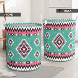 Powwow Store gb nat00415 03 ethnic geometric pink pattern laundry basket