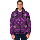 B-NAT00023-05 Naumaddic Arts Purple Men's Padded Hooded Jacket