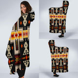 GB-NAT00062-01 Black Design Native Hooded Blanket