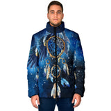 Powwow Storegb nat00065 blue galaxy dreamcatcher native mens padded jacket