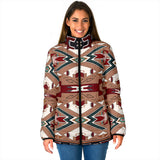 GB-NAT0002 Orange Geometric Women's Padded Jacket