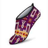 GB-NAT00062-08 Purple Tribe Design Native American Aqua Shoes