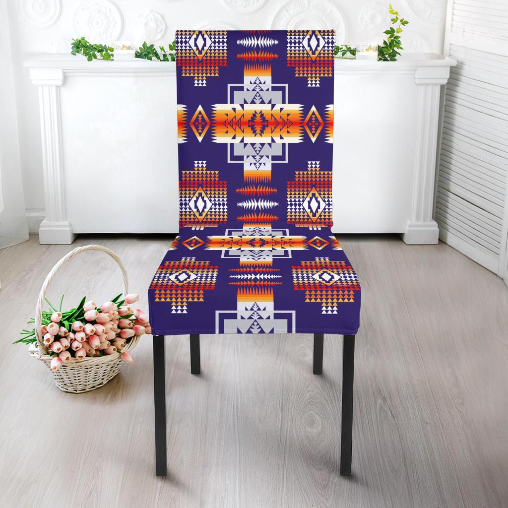 Native Chair Covers Purple Tribes Pattern Native American Dining Chair Slip Cover – Powwow ...
