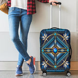 Native American Mandala Pattern Blue Luggage