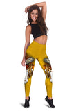 Owl Dreamcatcher Yellow Native American Design Women's Leggings - Powwow Store