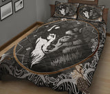 Black Wolf Dreamcatcher Native American Quilt Bed Set