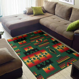 Green Native Tribes Pattern Native American Area Rug