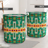 Powwow Store gb nat00062 08 light green tribe design laundry basket