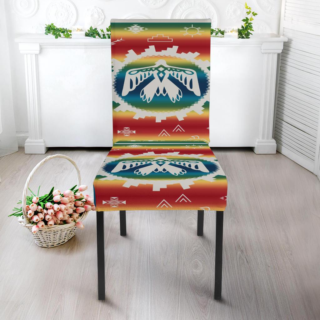 Native Chair Covers Thunderbird Rainbow Native American Dining Chair Slip Cover – Powwow Store