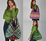 Purple Tribes Pattern Native American Grocery Bag 3-Pack