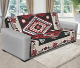 Gray Red Pattern Native American 70" Sofa Protector