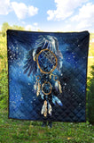 Blue Galaxy Dreamcatcher Native American Premium Quilt - ProudThunderbird