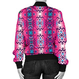 GB-NAT00673 Pattern Pink Native Women's Bomber Jacket