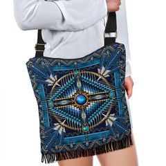 Mandala Blue Native American Crossbody Boho Handbag - Powwow Store