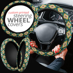 GB-NAT00114 Turquoise Native American Steering Wheel Cover