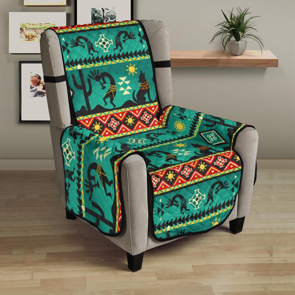Kokopelli Myth Turquoise Native American 23" Chair Sofa Protector - Powwow Store