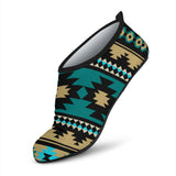 GB-NAT00509 Green Ethnic Aztec Pattern Aqua Shoes