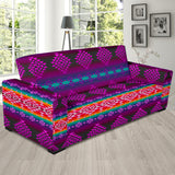 GB-NAT00680 Pattern Purple Native 90" Sofa Slip Cover