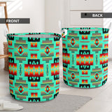 Powwow Store gb nat00046 12 green native tribes pattern laundry basket