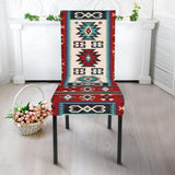 GB-NAT00370 Geometric Red Pattern Dining Chair Slip Cover