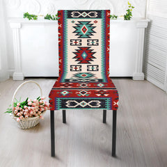 GB-NAT00370 Geometric Red Pattern Dining Chair Slip Cover - Powwow Store