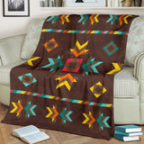 Powwow Store brown ethnic seamless pattern blanket