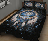 Galaxy Dreamcatcher Wolf Native American Quilt Bed Set - Powwow Store