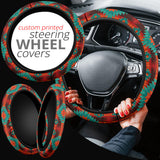 Powwow Store gb nat00611 red geometric pattern steering wheel cover