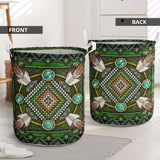 GB-NAT00023-01 Naumaddic Arts Green Laundry Basket