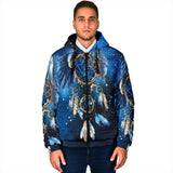 Powwow Storegb nat00065 blue galaxy dreamcatcher native mens padded hooded jacket 1