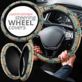 Powwow Store gb nat00069 turquoise blue pattern steering wheel cover