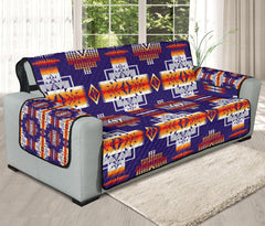 Purple Native Tribes Pattern Native American 78 Chair Sofa Protector - Powwow Store