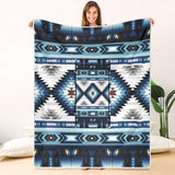 Powwow Storegb nat00528 blue colors pattern pillow blanket